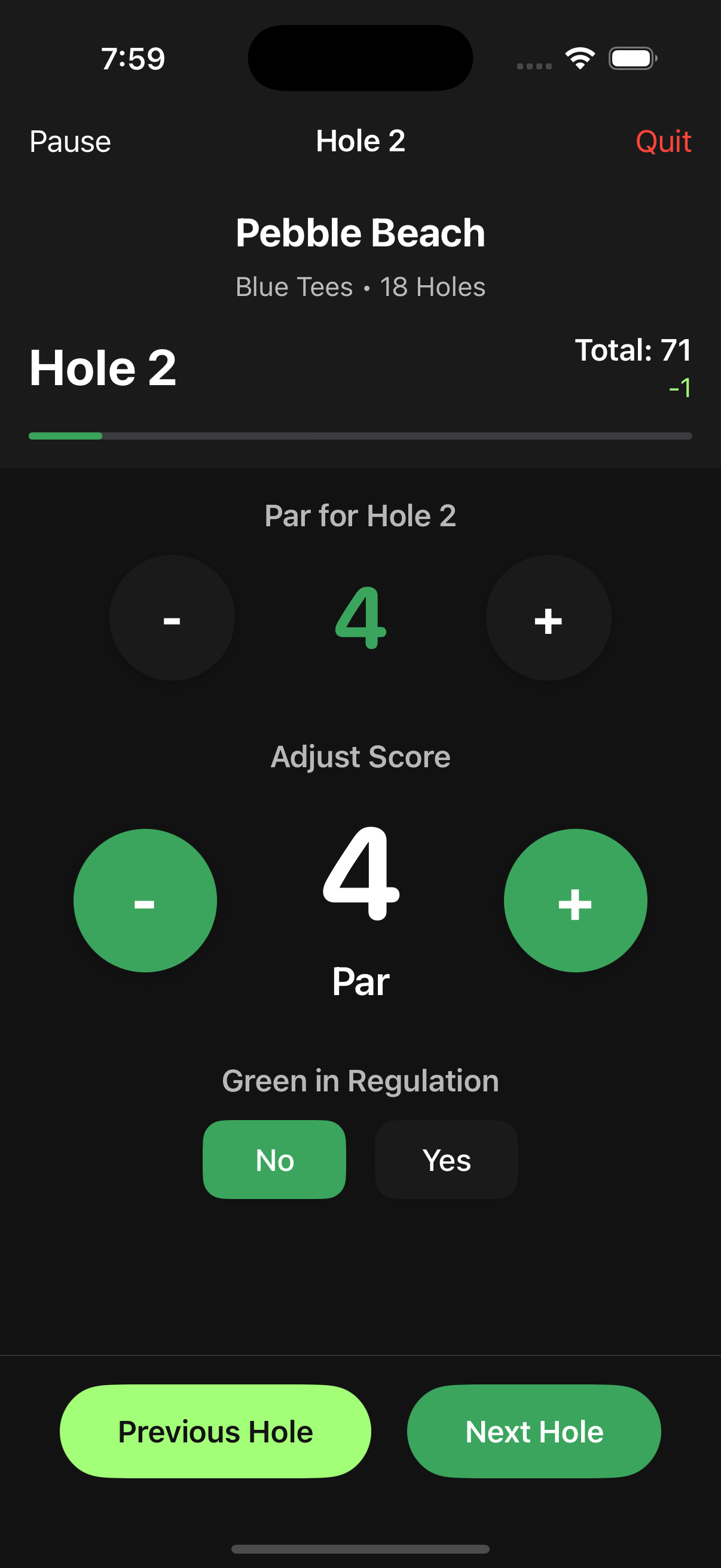 Fairway Flow Golf Scoring Interface